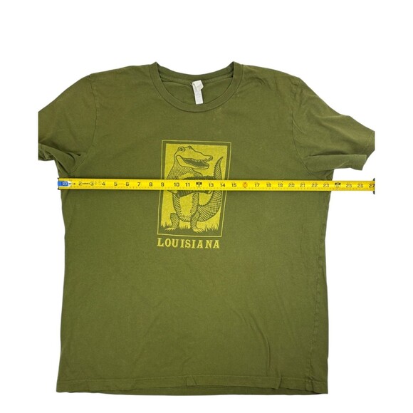 Louisiana Alligator Accordion T-Shirt Olive Green Folk Art Cajun Zydeco Jazz XL - Picture 4 of 8